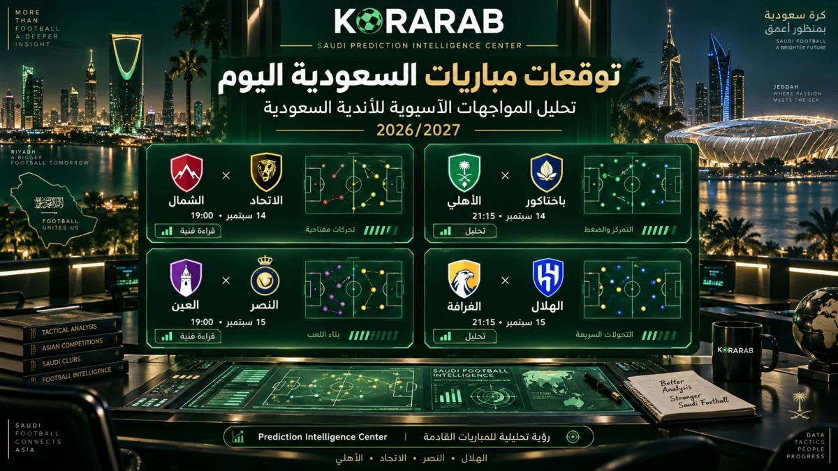 توقعات مباريات السعودية اليوم قبل مباريات الاتحاد والأهلي والهلال والنصر في آسيا 2026/2027