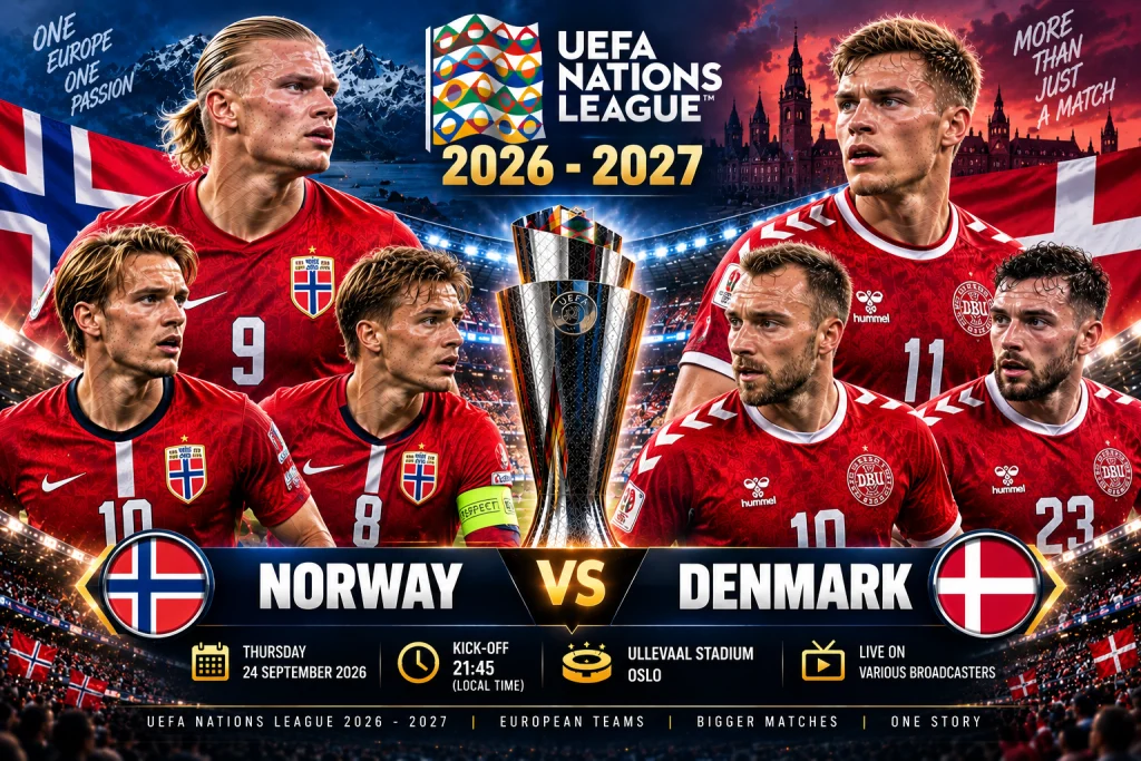 Norway vs Denmark: Match Prediction, Kick-Off Time and Lineups | UEFA Nations League 2026/2027